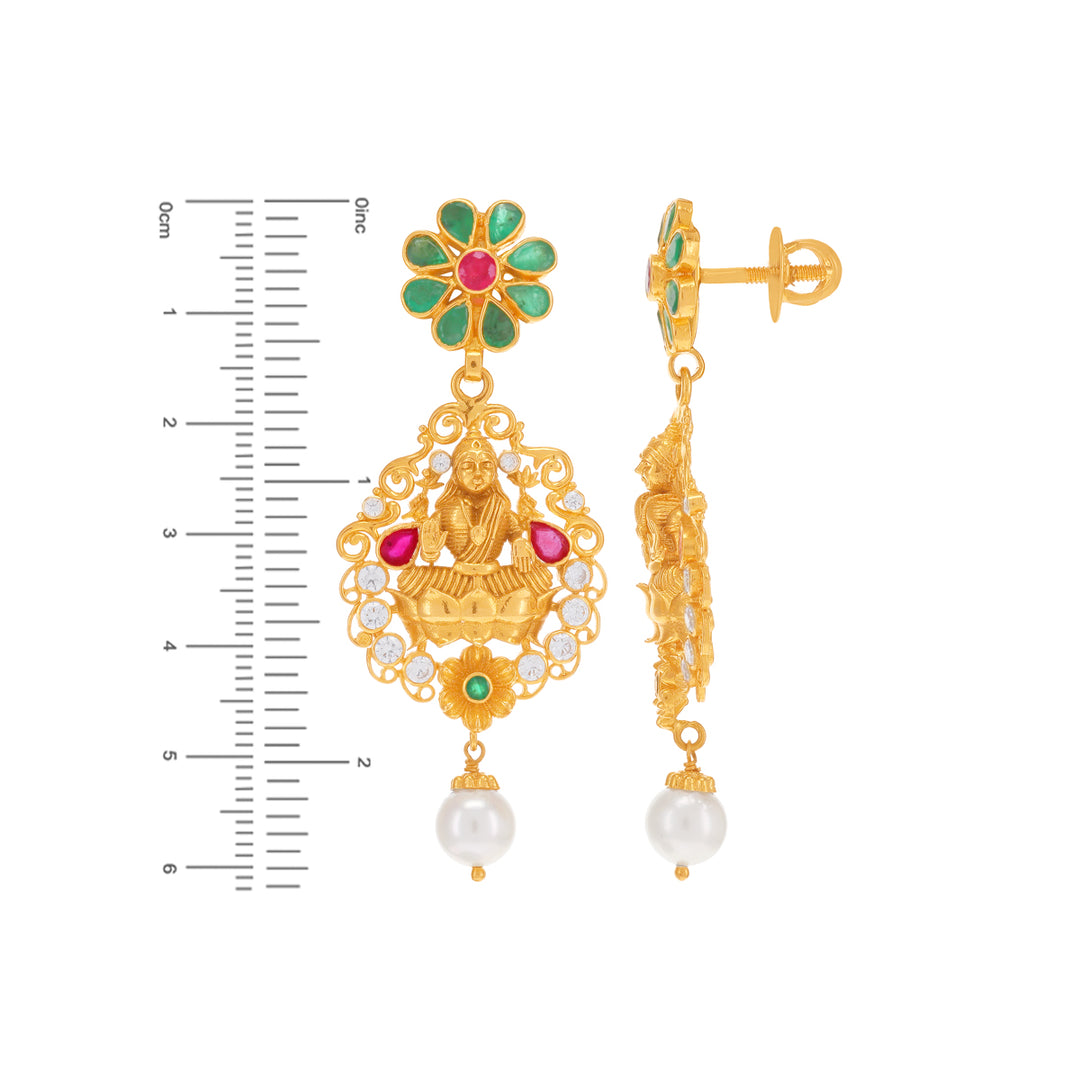 Gorgeous Antique Laxmi Paata Haaram With Gemstones in 22K Gold