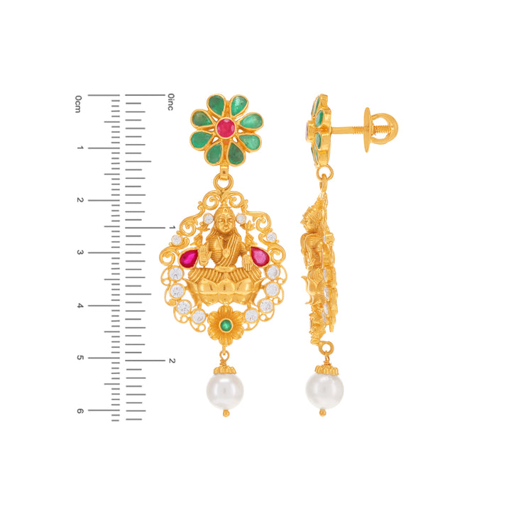 Gorgeous Antique Laxmi Paata Haaram With Gemstones in 22K Gold
