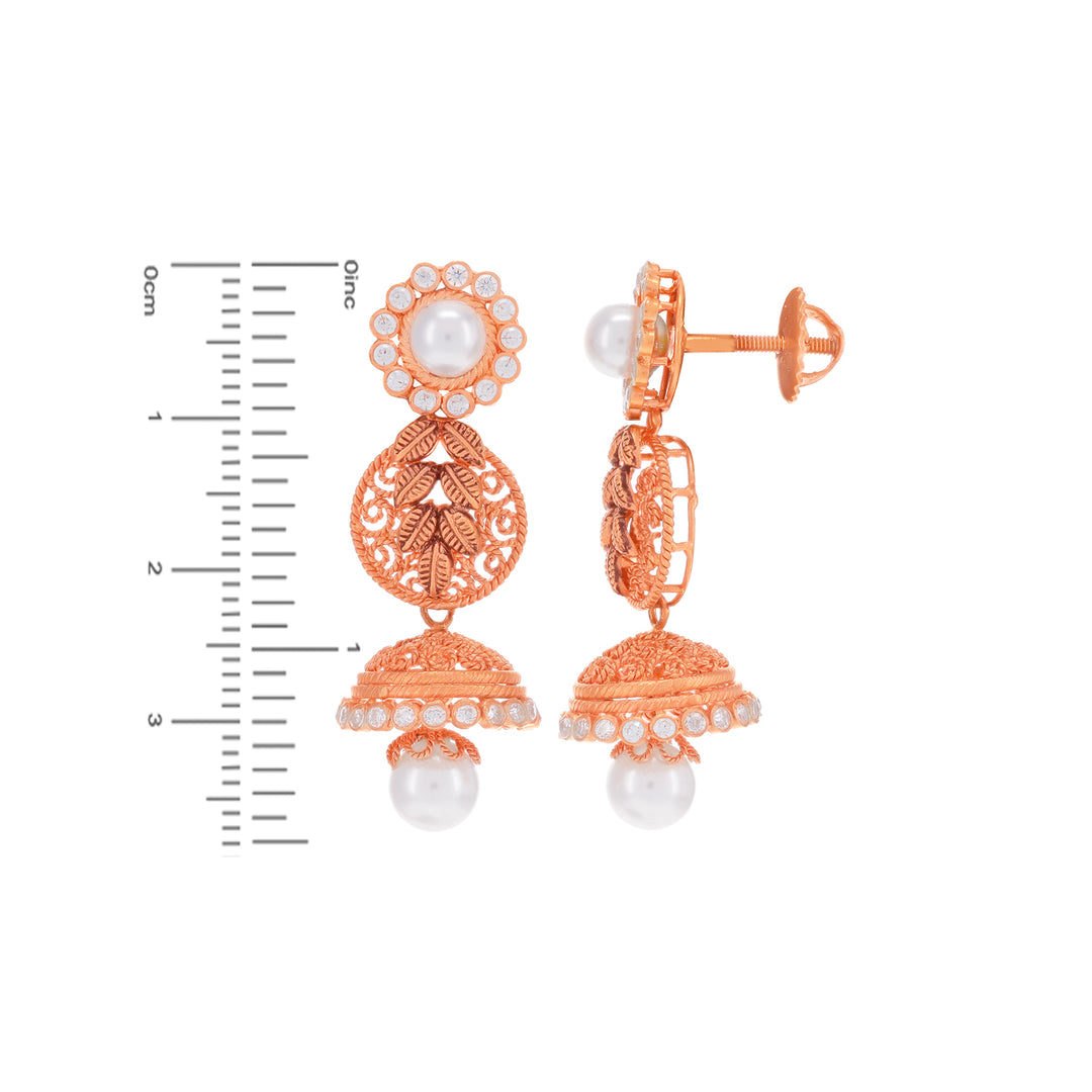 Graceful Antique Choker Set With Gemstones in 22K Rose Gold