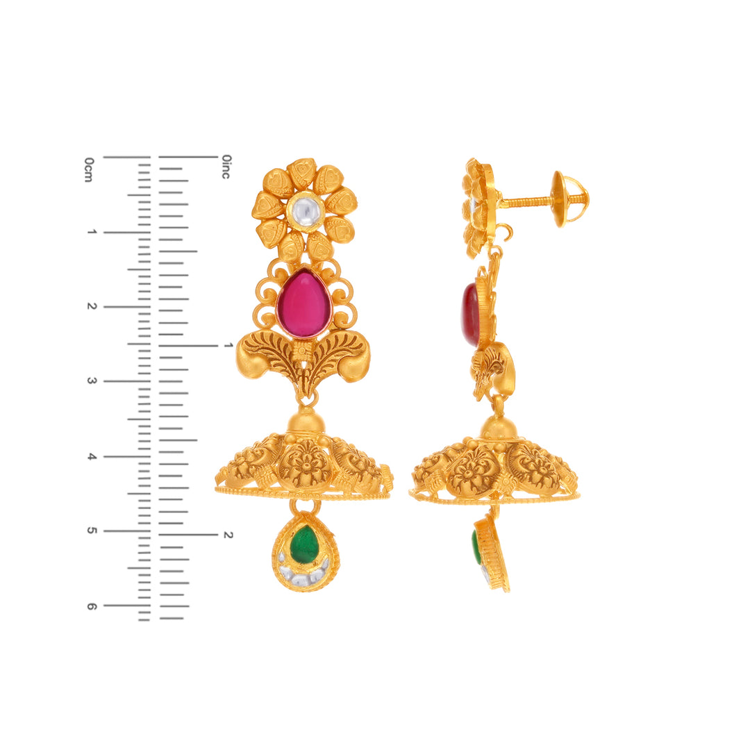 Stunning Antique Patta Haaram With Kundan & Gemstones in 22K Gold