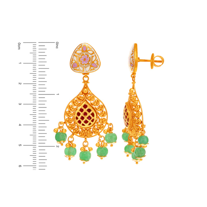 Classic Antique Minakari Choker Set With Kundan & Gemstones in 22K Gold