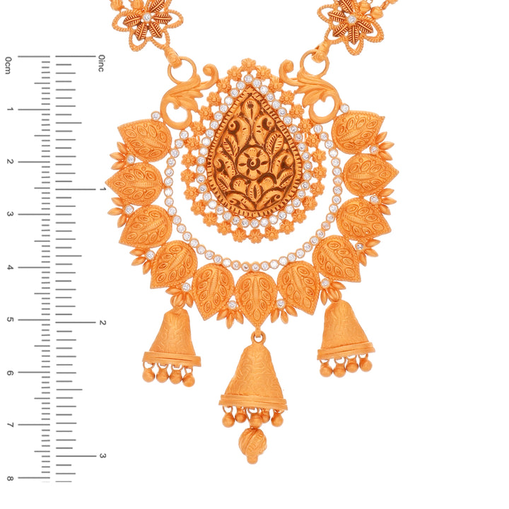 Enchanting Antique Paata Haaram With White Polki in 22K Rose Gold