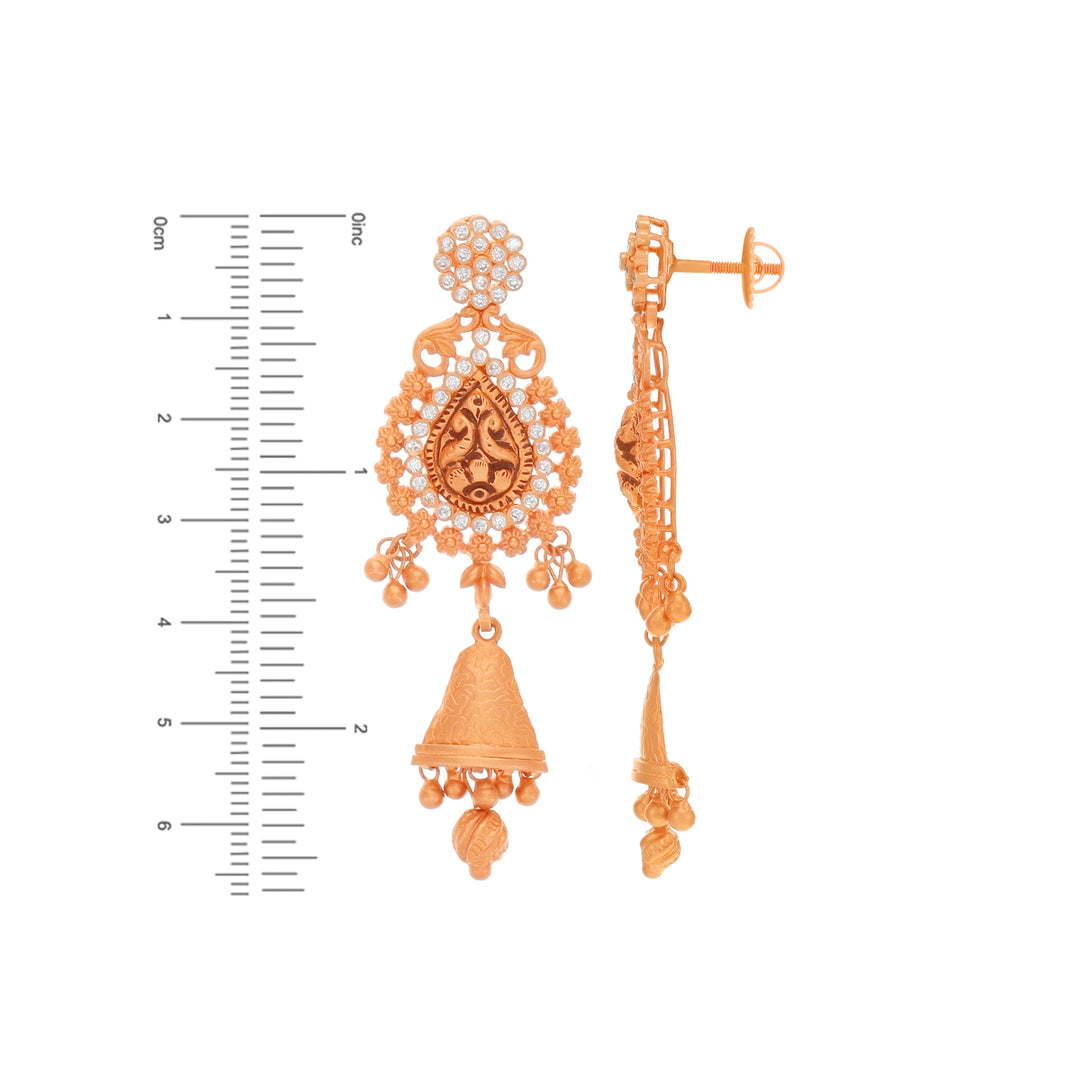 Enchanting Antique Paata Haaram With White Polki in 22K Rose Gold