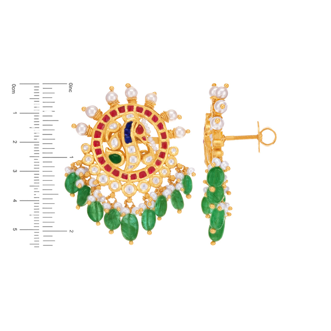 Enchanting Antique Choker Set With Kundan & Gemstones in 22K Gold