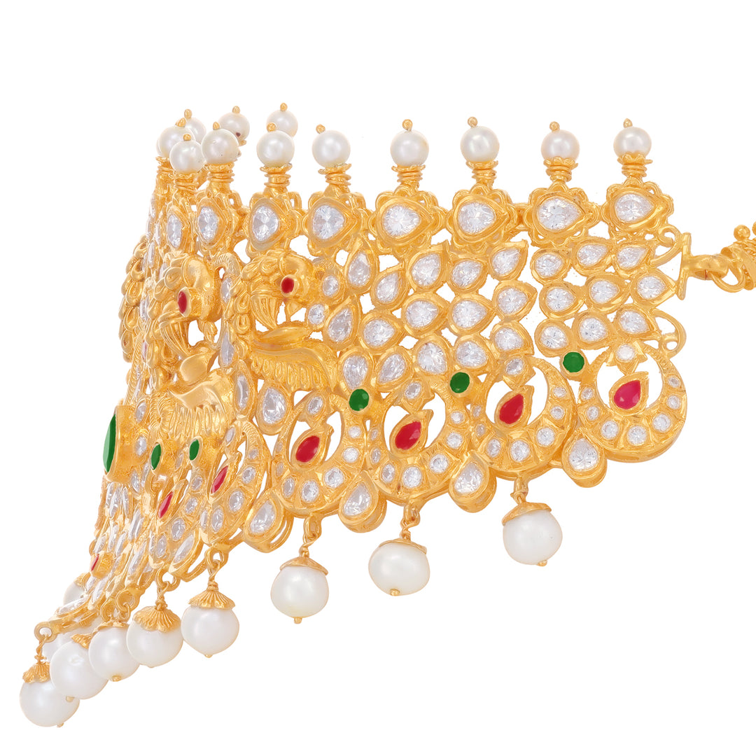 Charming Antique Choker Set With Gemstones in 22K Gold