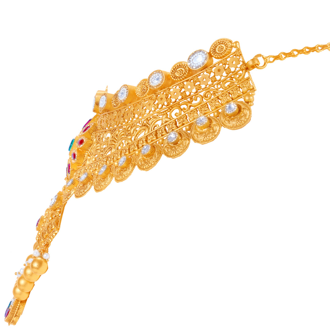 Ravishing Antique Choker Set With Kundan & Gemstones in 22K Gold