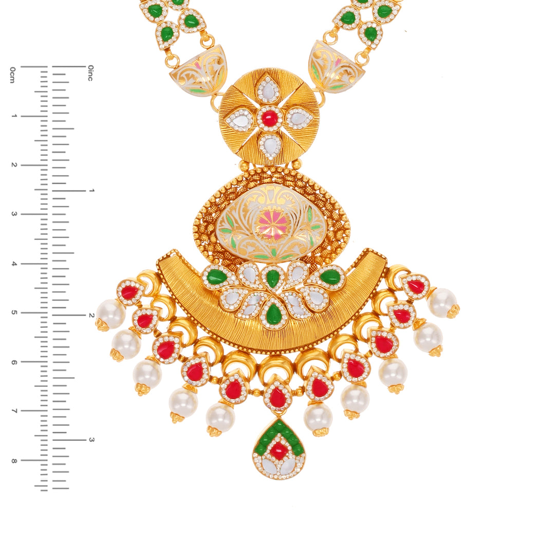 Precious Antique Paata Haaram With Kundan & Gemstones in 22K Gold