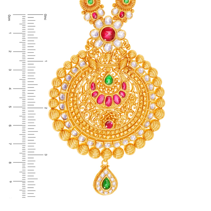 Precious Antique Paata Haaram With Kundan & Gemstones in 22K Gold