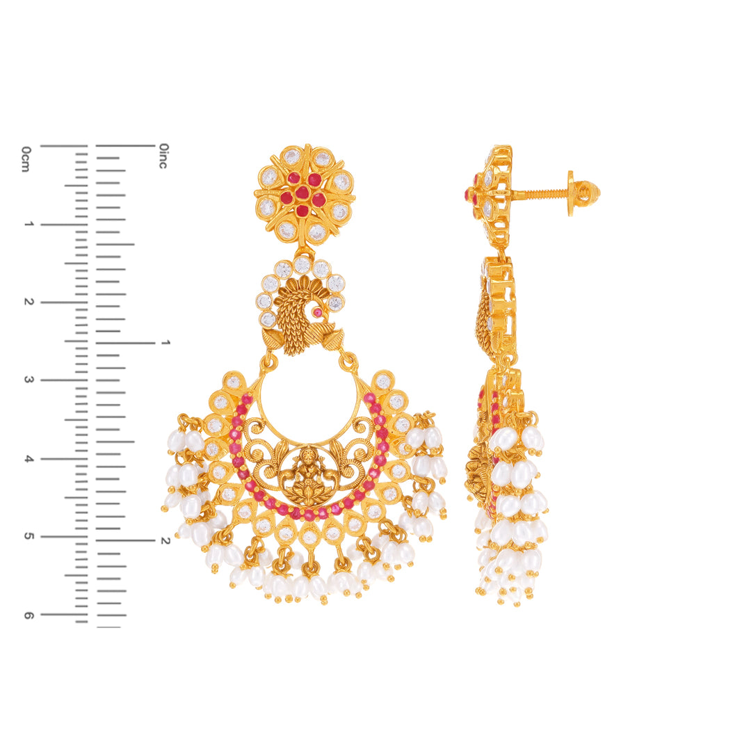 Artistic Antique Paata Haaram With Gemstones in 22K Gold