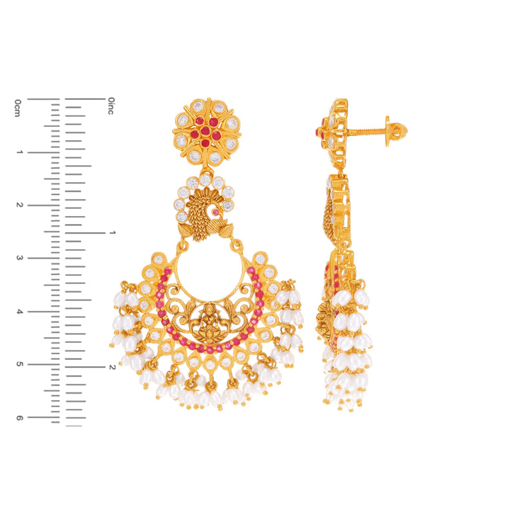 Artistic Antique Paata Haaram With Gemstones in 22K Gold