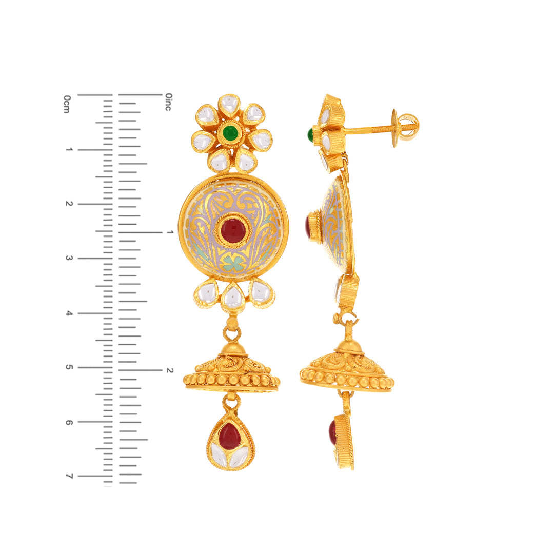 Artistic Antique Paata Haaram With Kundan & Gemstones in 22K Gold