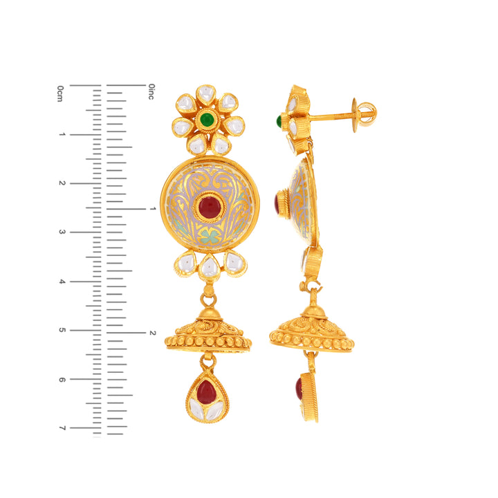 Artistic Antique Paata Haaram With Kundan & Gemstones in 22K Gold
