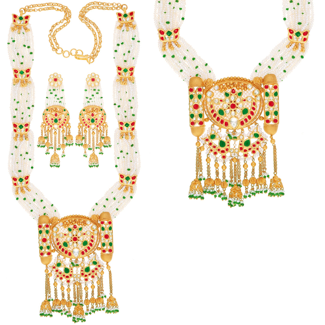 Artisan Antique Patta Haaram With Kundan & Gemstones in 22K Gold