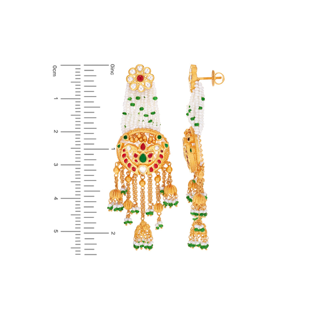 Artisan Antique Patta Haaram With Kundan & Gemstones in 22K Gold