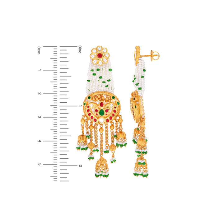 Artisan Antique Patta Haaram With Kundan & Gemstones in 22K Gold