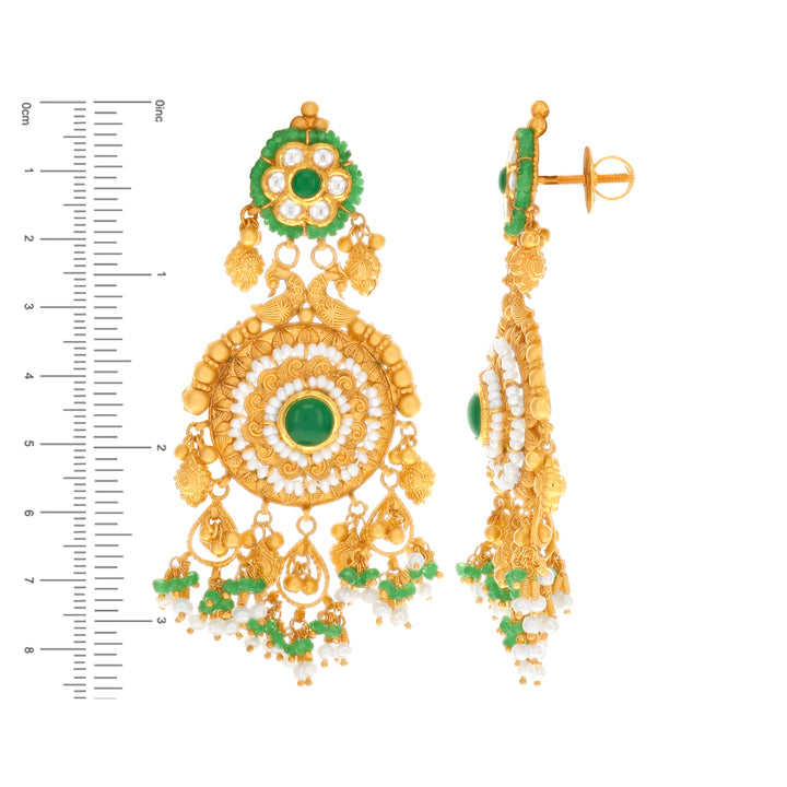 Elegant Antique Patta Haaram With Kundan & Gemstones in 22K Gold