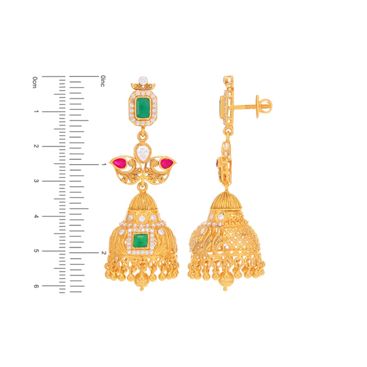 Precious Antique Patta Haaram With Ruby Emerald & CZ in 22K Gold