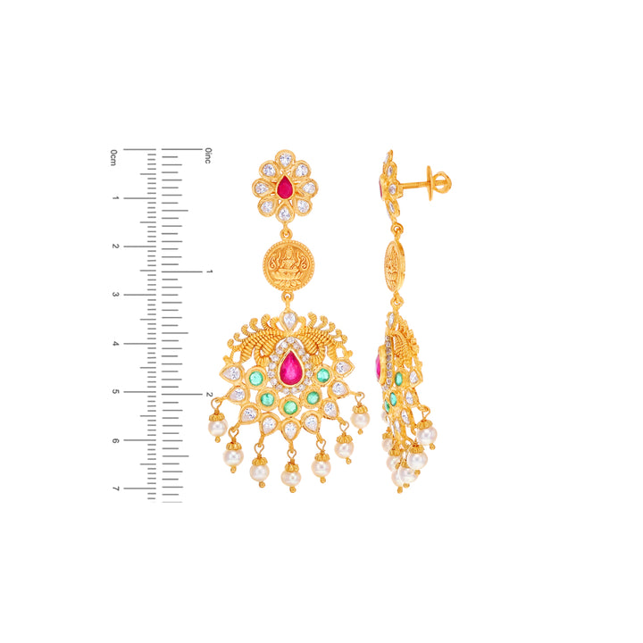 Beautiful Antique Laxmi Patta Haaram With Gemstones in 22K Gold