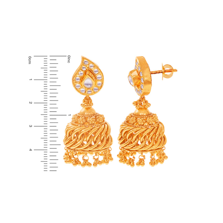 Captivating Mango Antique Necklace Set With Kundan & Gemstones in 22K Gold