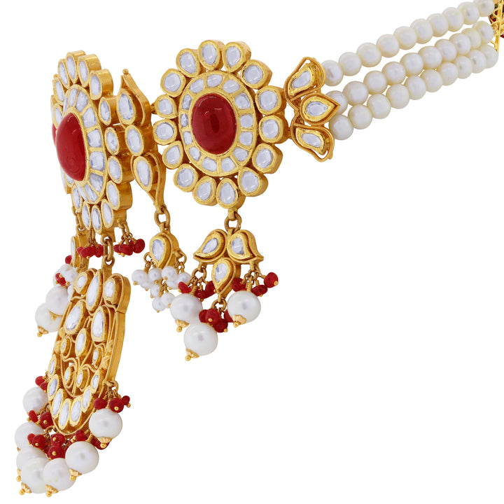 Antique Choker Set with Kundan & Gemstones in 22K Gold