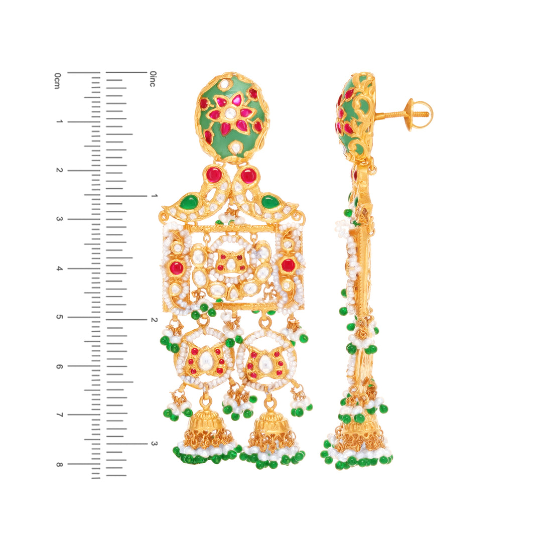 Graceful Antique Paata Haaram With Kundan & Gemstones in 22K Gold