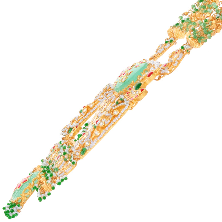 Graceful Antique Paata Haaram With Kundan & Gemstones in 22K Gold