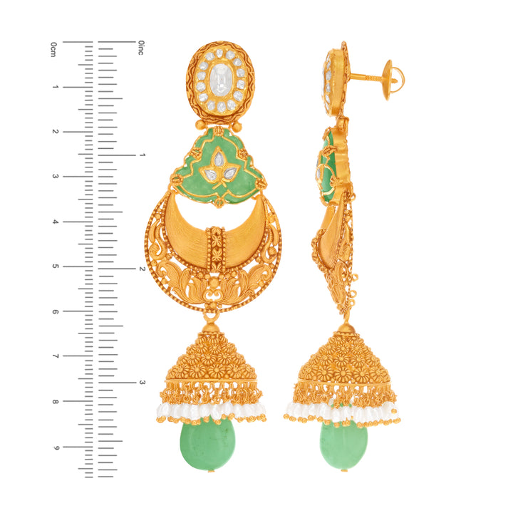 Attractive Antique Patta Haarm With Kundan & Gemstones in 22K Gold