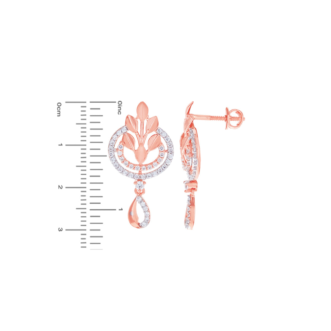 Alluring Necklace Set With CZ in 18K Rose Gold