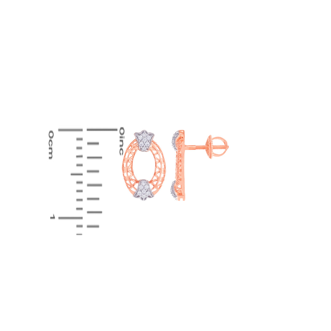 Artistic Necklace Set With CZ in 18K Rose Gold