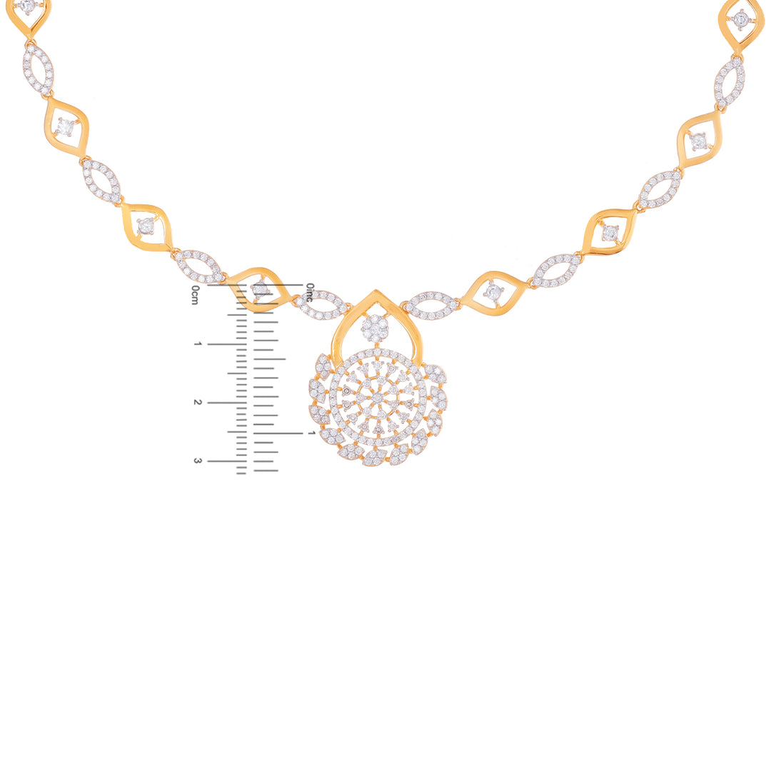 Alluring Necklace Set With CZ in 22K Gold