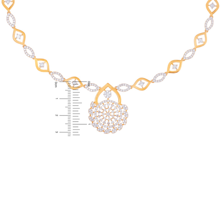 Alluring Necklace Set With CZ in 22K Gold