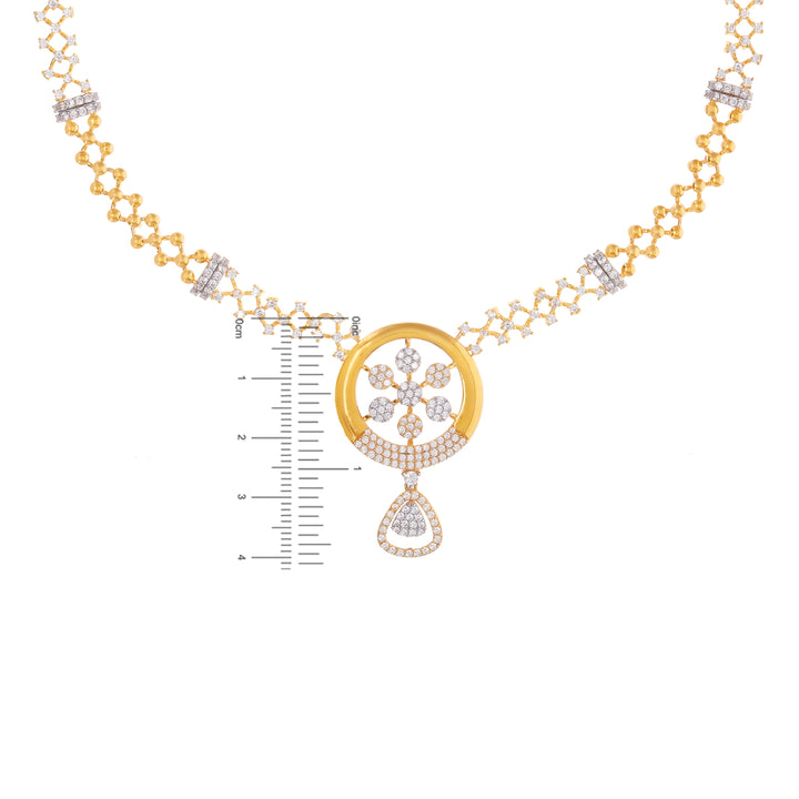 Attractive Necklace Set With CZ in 22K Gold