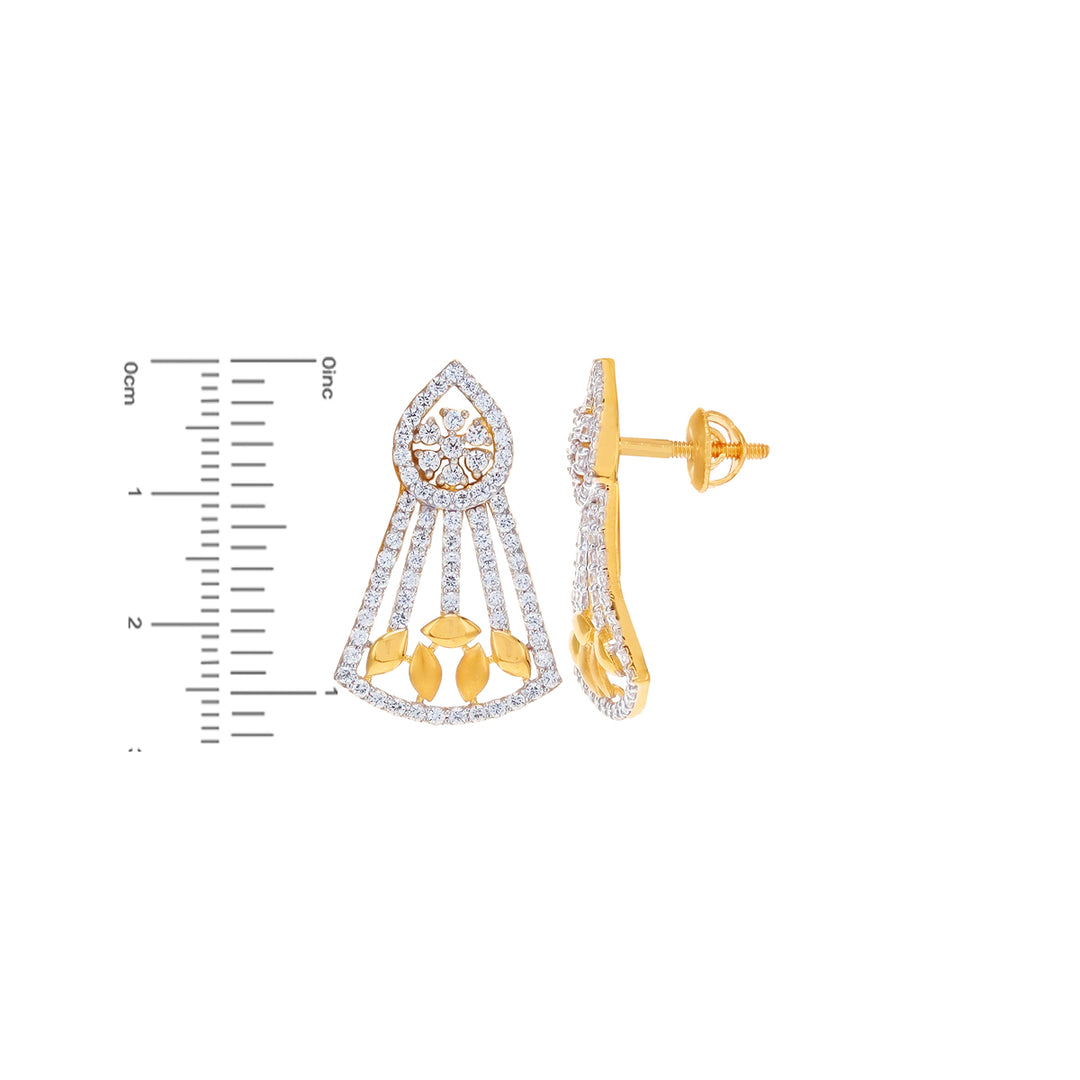 Intricate Two tone Choker Set With CZ in 22K Gold