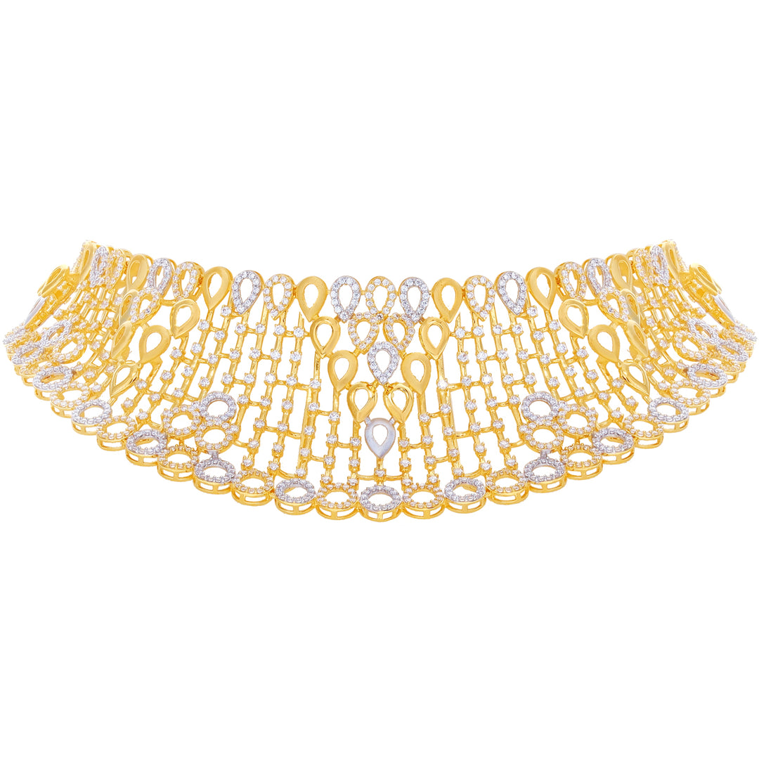Intriguing Two tone Choker Set STN in 22K Gold