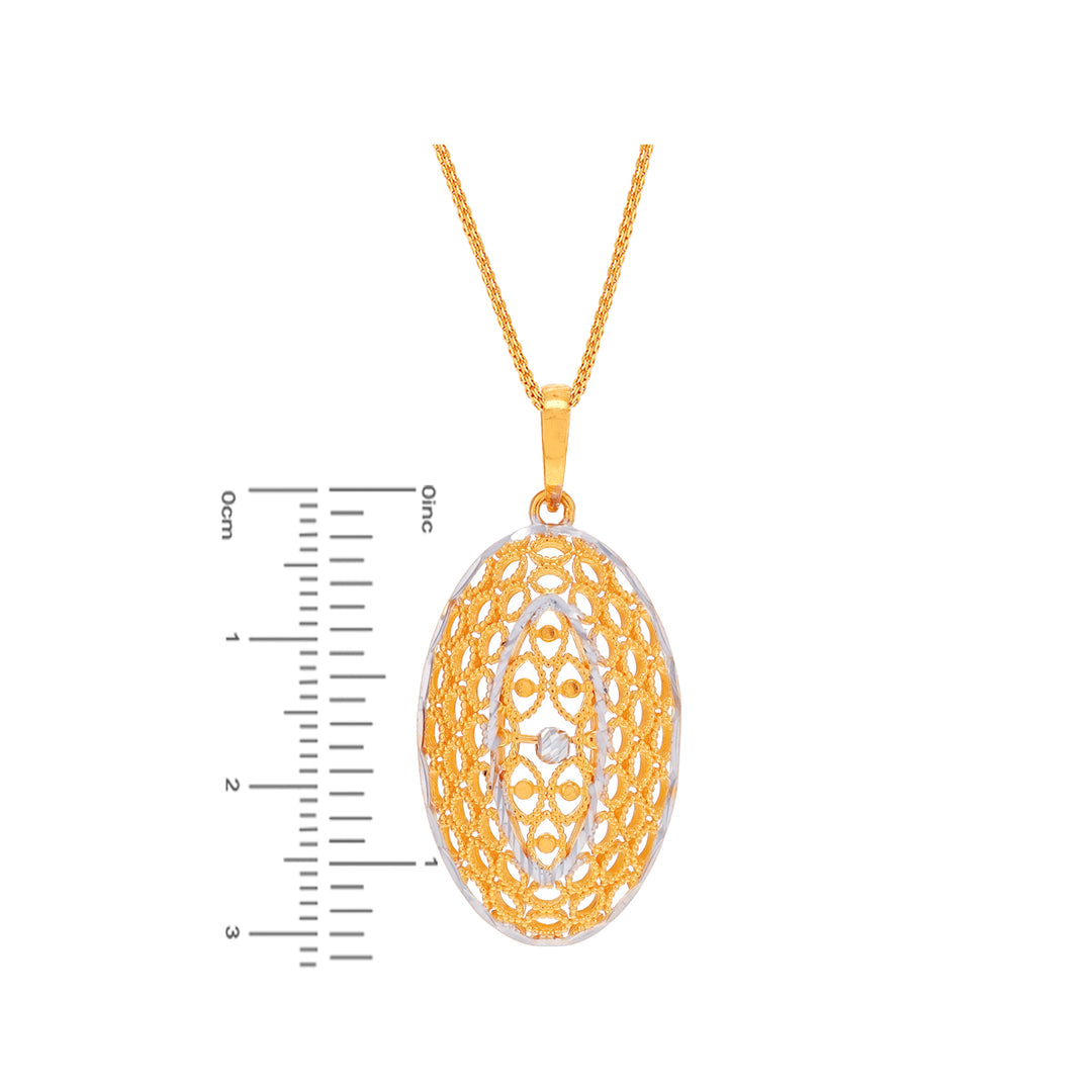 Lovely Two tone Pendant Set in 22K Gold