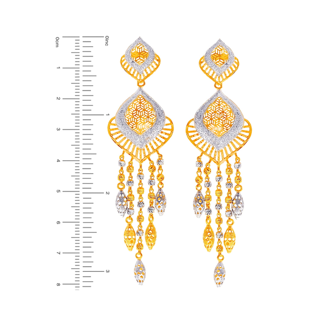 Opulent Two tone Pendant Set in 22K Gold