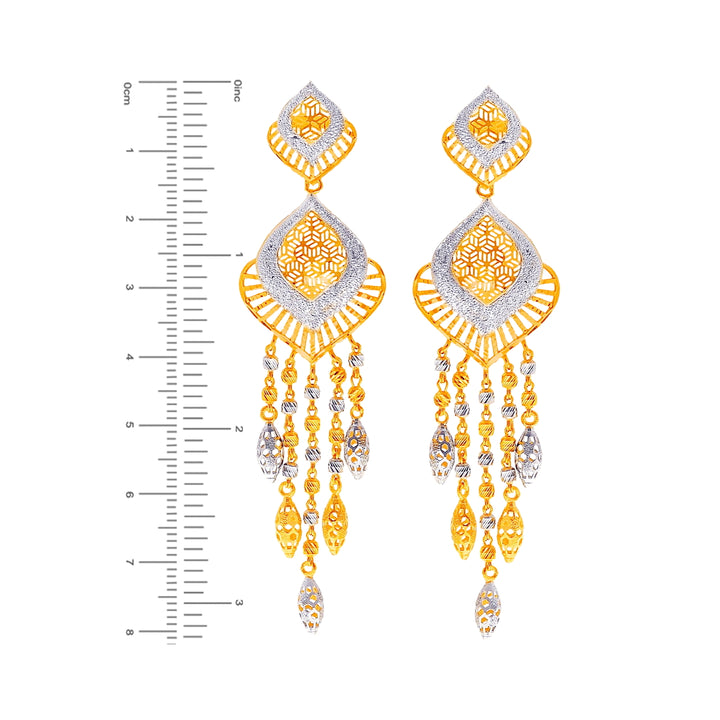 Opulent Two tone Pendant Set in 22K Gold