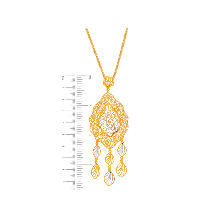 Fascinating Two tone Pendant Set in 22K Gold