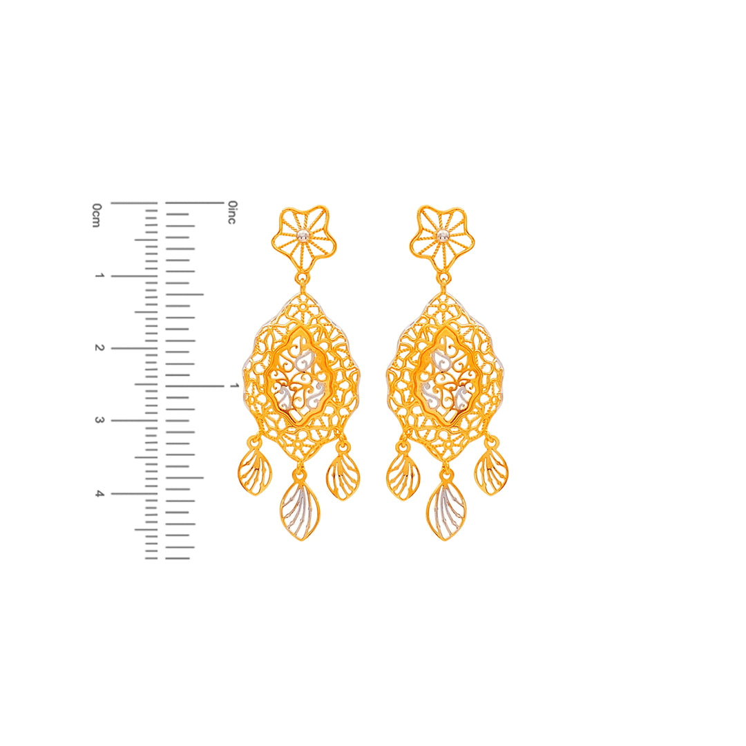 Fascinating Two tone Pendant Set in 22K Gold