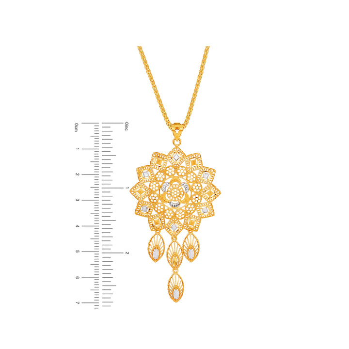 Mesmerizing Two tone Pendant Set in 22K Gold