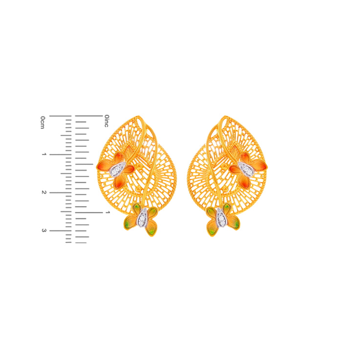 Stunning Minakari Pendant Set With CZ in 22K Gold