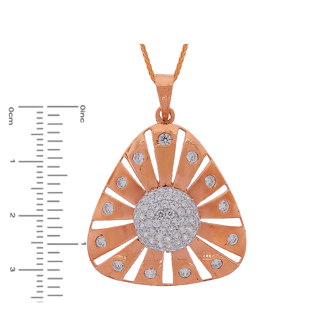 Lovely Pendant Set With CZ in 18K Rose Gold