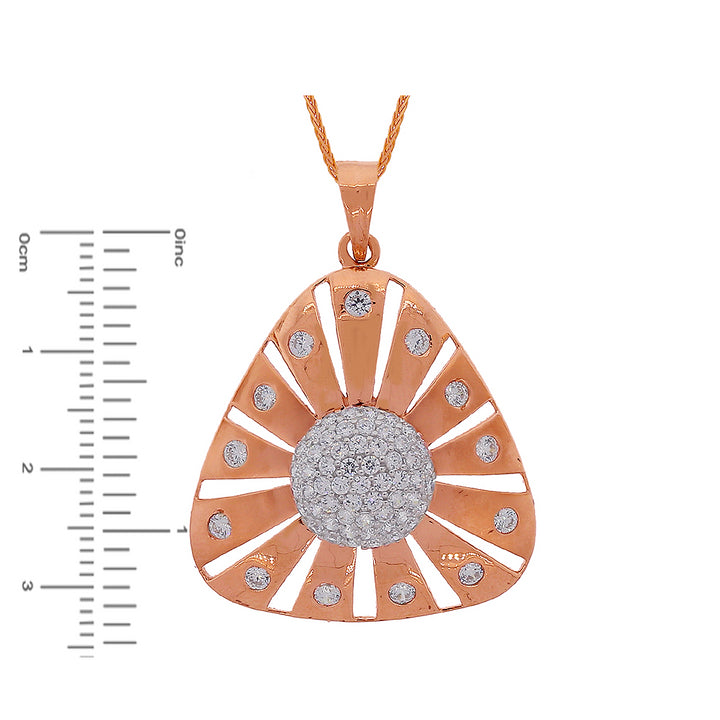 Lovely Pendant Set With CZ in 18K Rose Gold