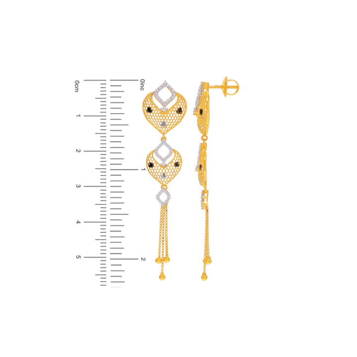 Stunning Two tone Pendant Set With CZ in 22K Gold