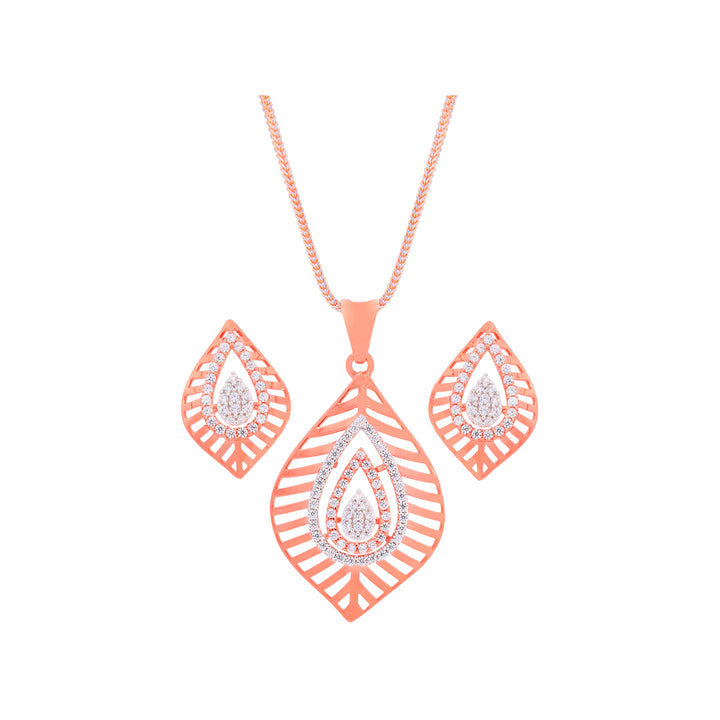 Precious Pendant Set With CZ in 18K Rose Gold