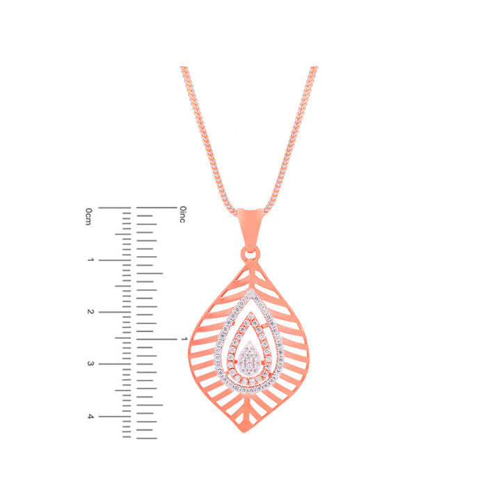 Precious Pendant Set With CZ in 18K Rose Gold