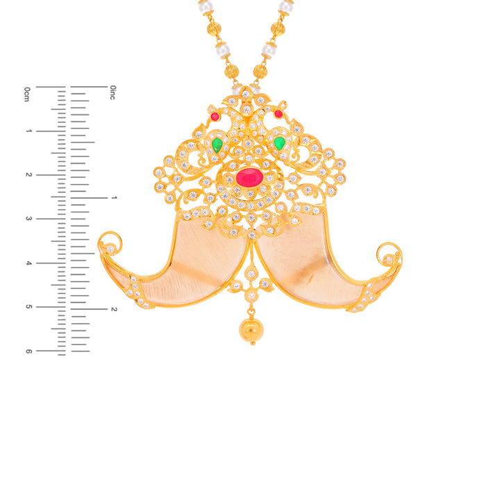 Nail Pendant With Ruby Emerald & Gemstones in 22K Gold