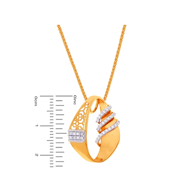 Alluring Pendant Set With CZ in 22K Gold