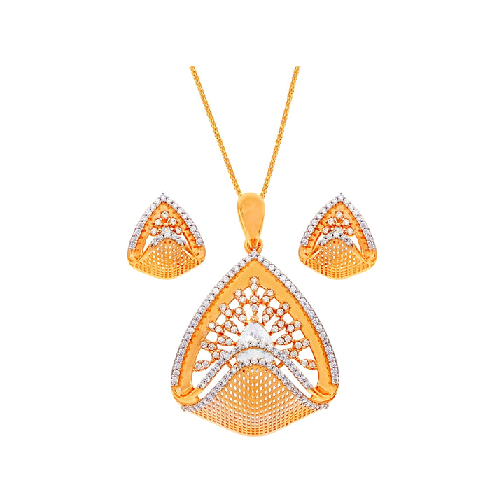 Lovely Pendant Set With CZ in 22K Gold