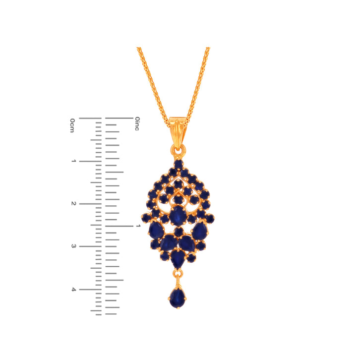 Attractive Pendant Set With Sapphire in 22K Gold